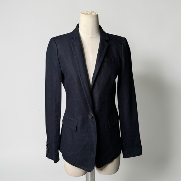 J. Crew Jackets & Blazers - J.Crew Women’s 100% Linen Navy Blazer Size 4 – Lightweight Tailored Jacket